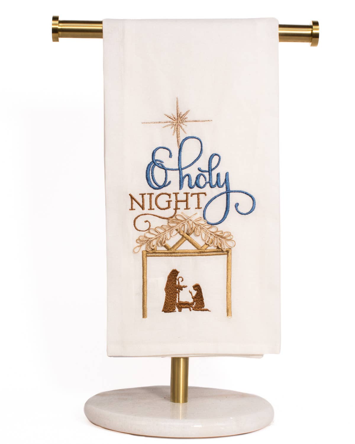 O Holy Night Hand Towel   White/Gold   20x28