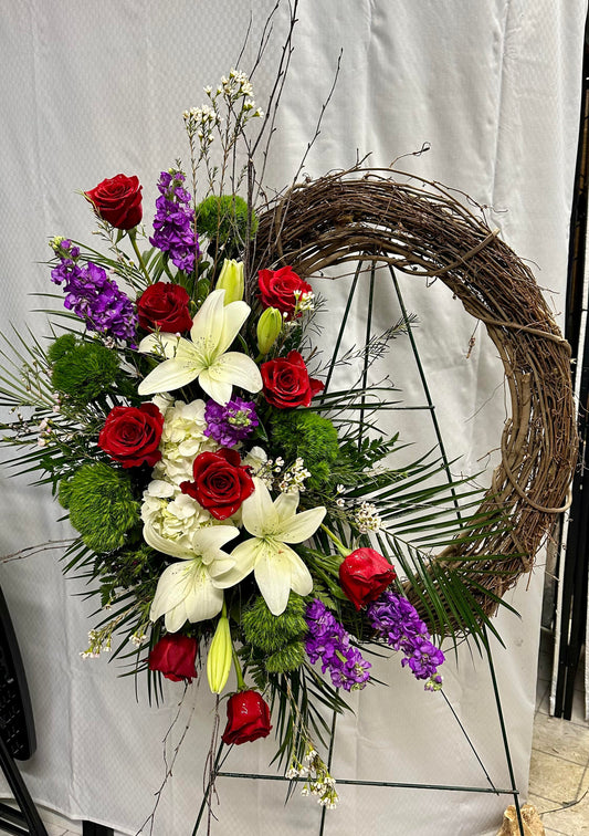 Grapevine Standing Sympathy Arrangement
