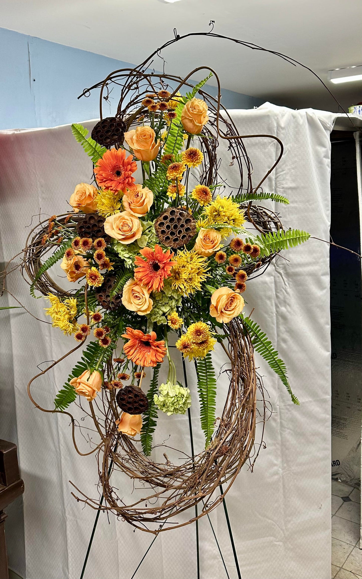 Grapevine Standing Sympathy Arrangement