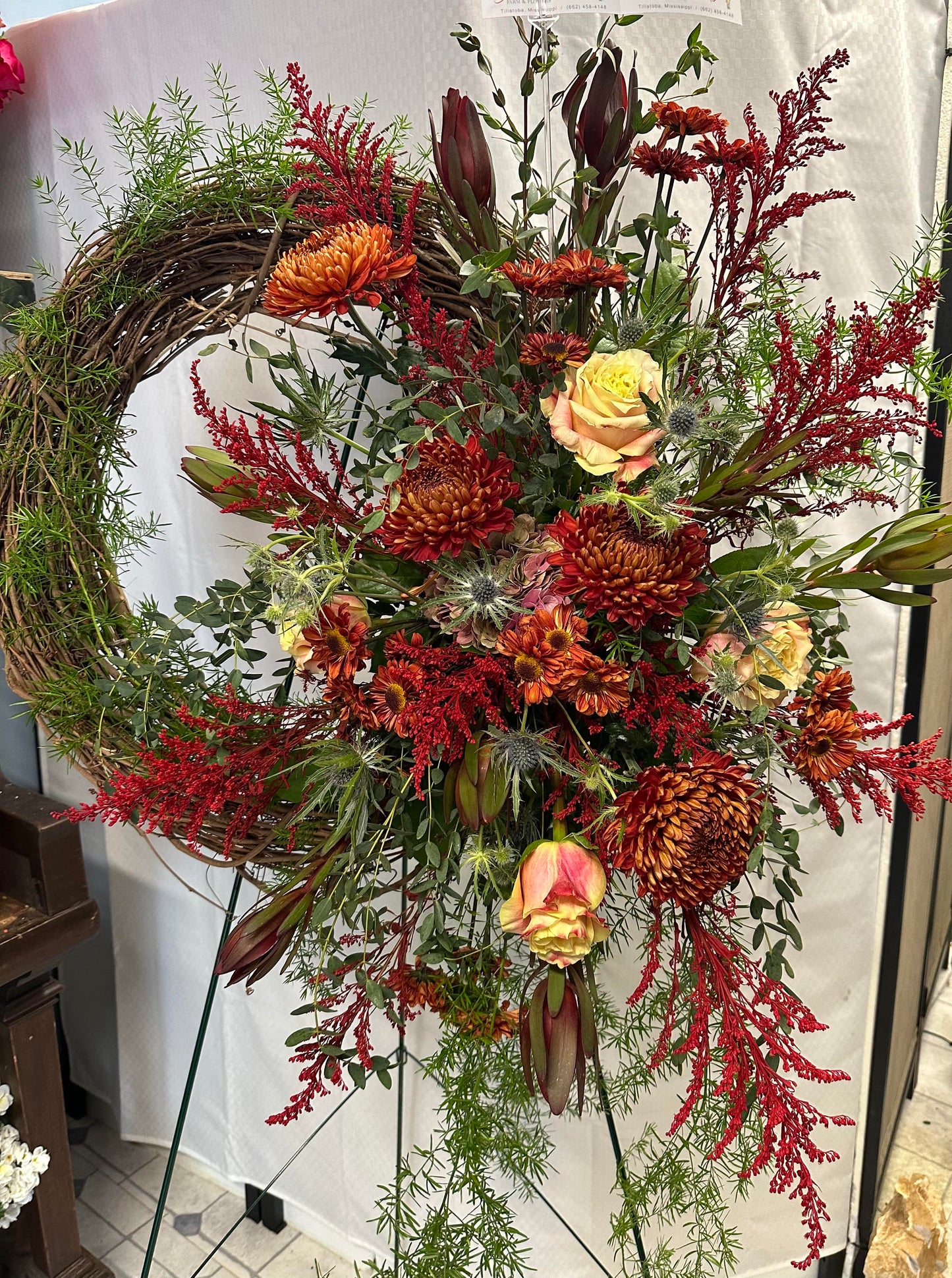 Grapevine Standing Sympathy Arrangement